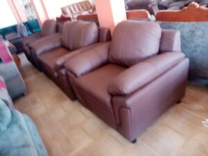 Fiber and Leather Combination Sofaset