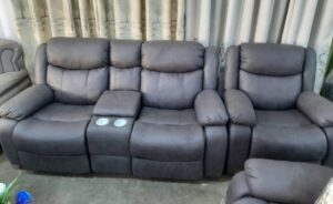 Fiber and Leather Combination Sofaset