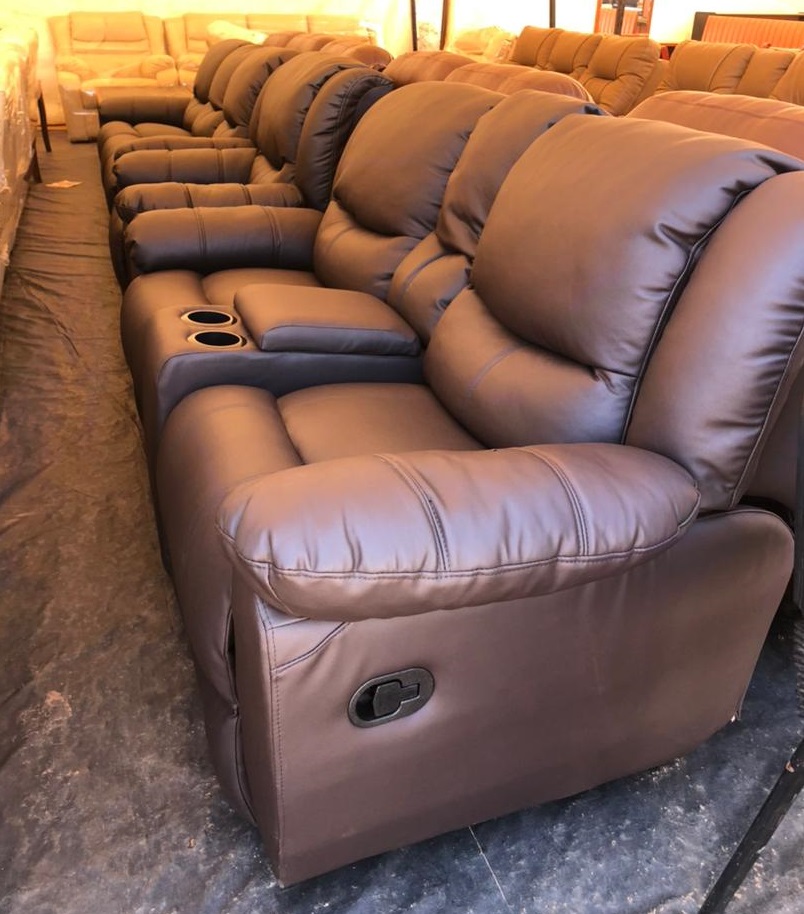 Fiber and Leather Combination Sofaset