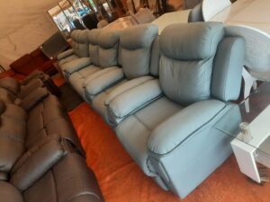 Fiber and Leather Combination Sofaset