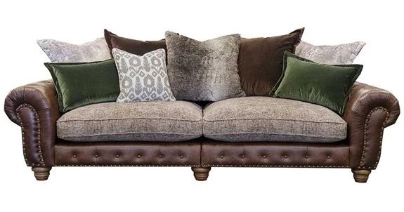 Compact Two-Seater Fabric chesterfield Sofaset