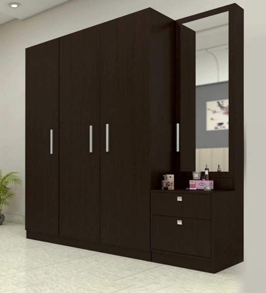 Wall-Mounted Wardrobe with Dresser Combo