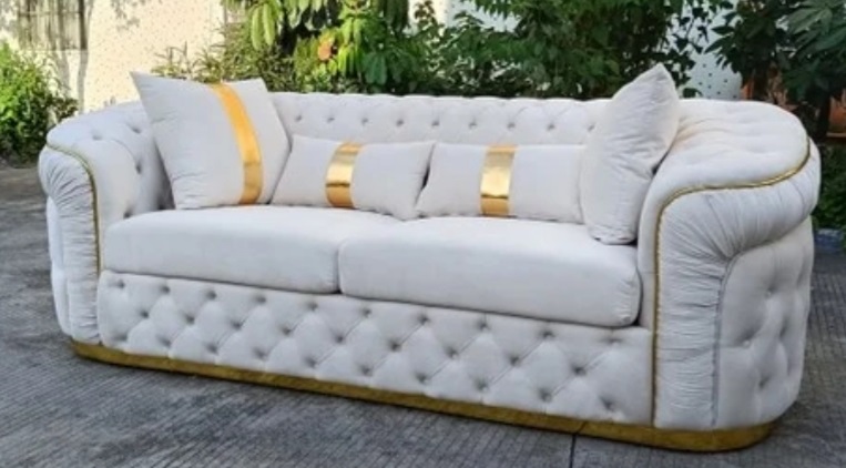 Compact Two-Seater Fabric Sofaset