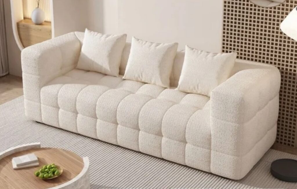 Compact Two-Seater Fabric Sofaset