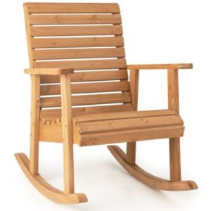 Curved Armrest Wooden Rocker