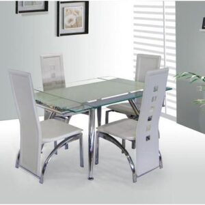 Affordable Glass and Metal Dining Table