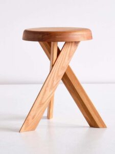 Cross-Leg Design Wooden Barstool