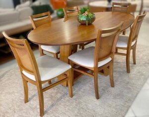 Affordable Oval Dining Table with Cross Legs