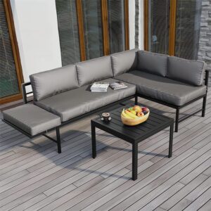 Outdoor L-Shaped Patio Sofa Set