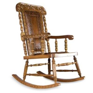 Carved Detail Wooden Rocking Chair