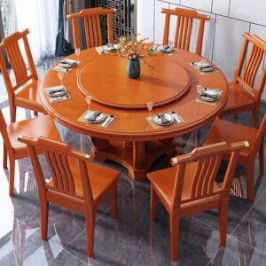 Round Wooden Pedestal Dining Table 6 seater