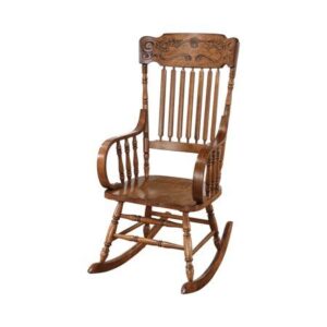 Carved Detail Wooden Rocking Chair