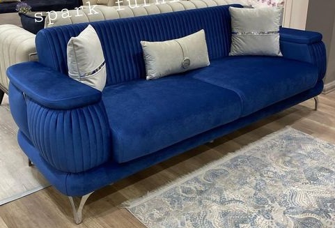 Compact Two-Seater Fabric Sofaset