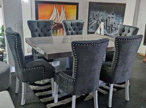 Affordable Marble-Top Dining Table 6 Seater