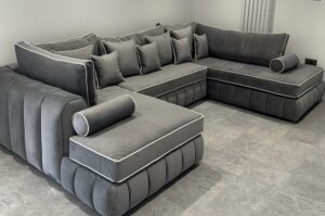 Dual-Tone Bliss U-Shaped Sofaset
