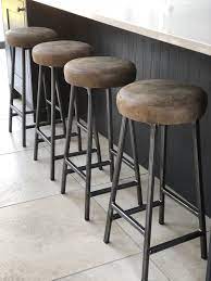 Industrial Style Wooden Bar Stool