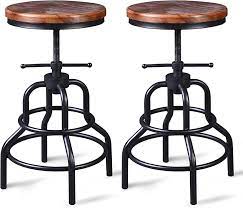 Adjustable Height Wooden Bar Chair