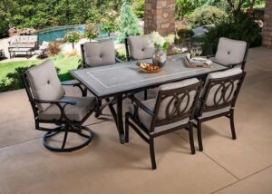 Modern Metal Bistro Set 6 seater 