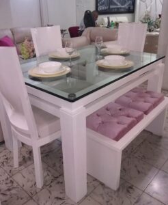 Affordable Rectangular Glass Dining Table 4 Seater