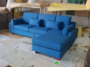 Linen Fabric Modular L-Shaped Sofaset 3 seater