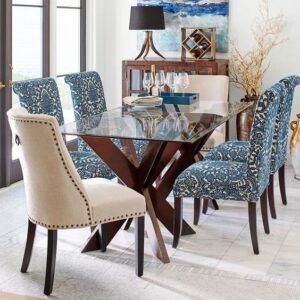 Affordable Rectangular Glass Dining Table 6 Seater