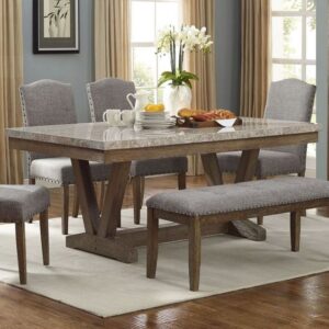 Affordable Marble-Top Dining Table 6 seater