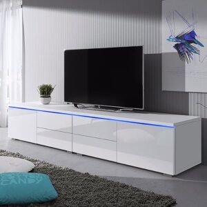 Sleek Glass TV Stand with Chrome Accents