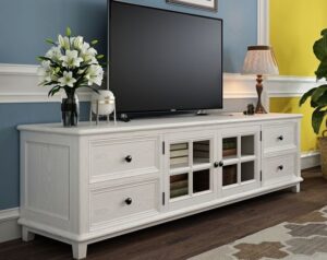 Rustic TV Stand with Open Shelving: