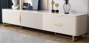 Art Deco-Inspired TV Stand with Glamorous Accents