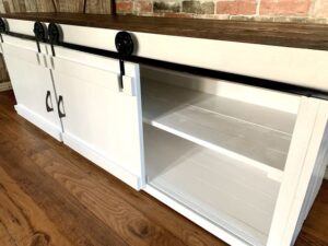 Rustic TV Stand with Sliding Barn Doors