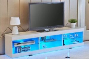 Contemporary TV Stand with LED Lighting