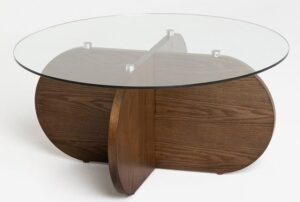 Oval-shaped Glass Coffee Table