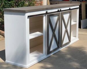 Rustic TV Stand with Sliding Barn Doors