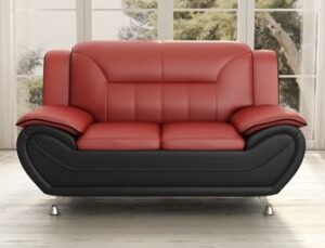 Contemporary Cool Leather Loveseat