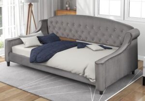 Upholstered Daybed with Tufted Backrest