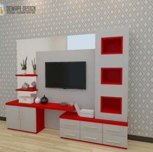 Traditional Wooden TV Cabinet with Carved Details