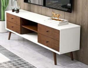 Mid-Century Modern TV Stand with Tapered Legs