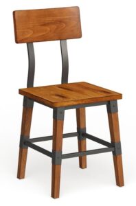 Industrial-Style Wooden Dining Chair:
