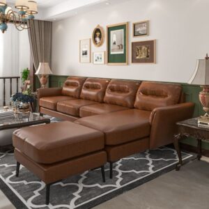 Contemporary Cool Leather Loveseat