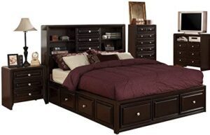 Storage Bed with Bookcase Headboard
