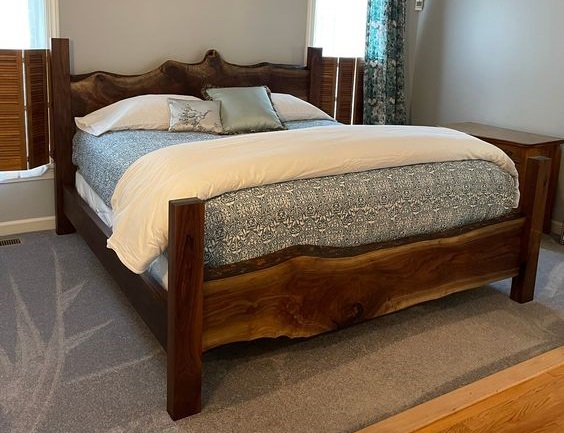 Live-Edge Wood Bed