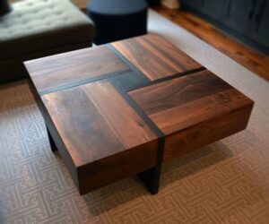 Walnut Veneer Center Table