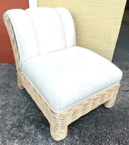 Boho Rattan Slipper Chair