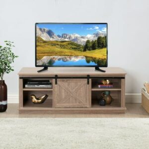Contemporary Wall-Mounted TV Cabinet with Sliding Doors