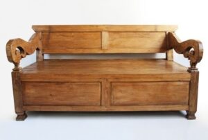 Traditional Wooden Daybed with Carved Details