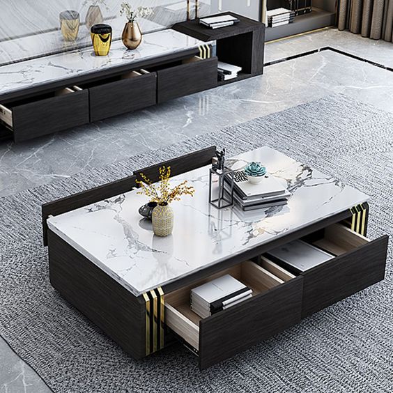 Marble-Topped Center Table