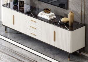Art Deco-Inspired TV Stand with Glamorous Accents
