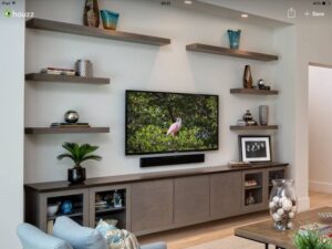 Contemporary Floating TV Shelf with Built-In Lighting