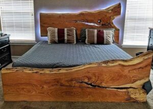 Live-Edge Wood Bed