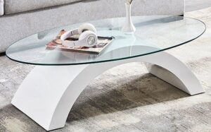 Oval-shaped Glass Center Table